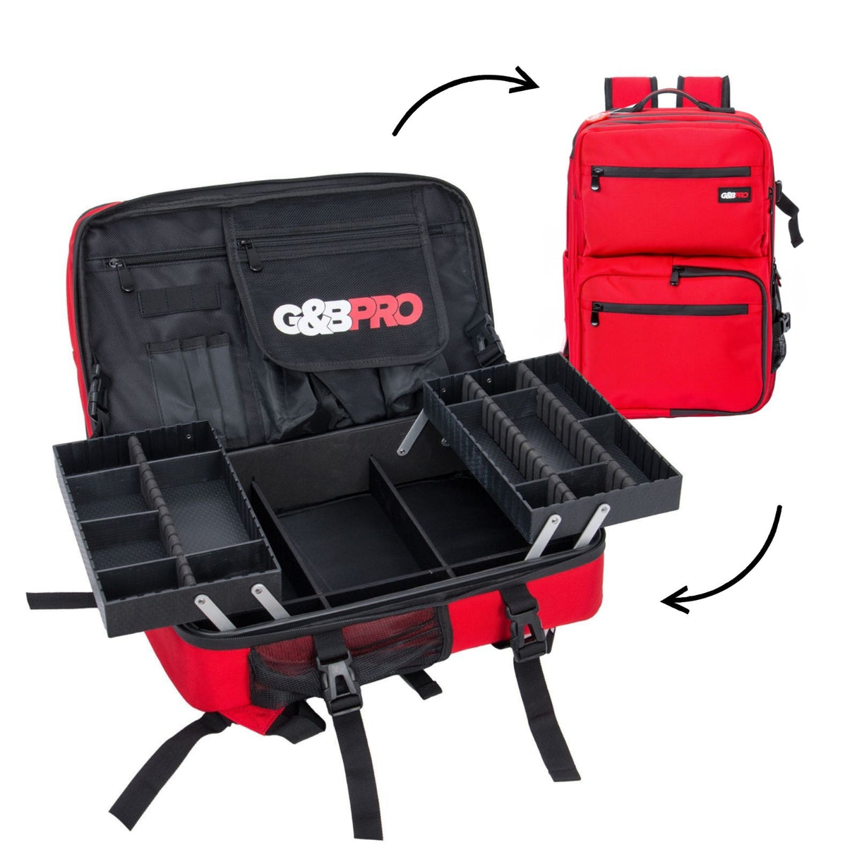 Mid Size Mobile Workstation Backpack – Fire Red